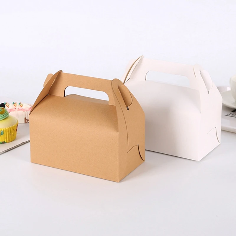 

30Pcs Cake Box with Handle Candy Cookies Cake Box Wedding Cake Boxes and Packaging DIY Gift Chocolate Box
