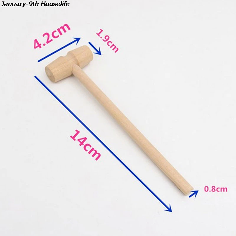 

10 Pieces New Mini Wooden Hammer Balls Toy Pounder Replacement Wood Mallets Baby