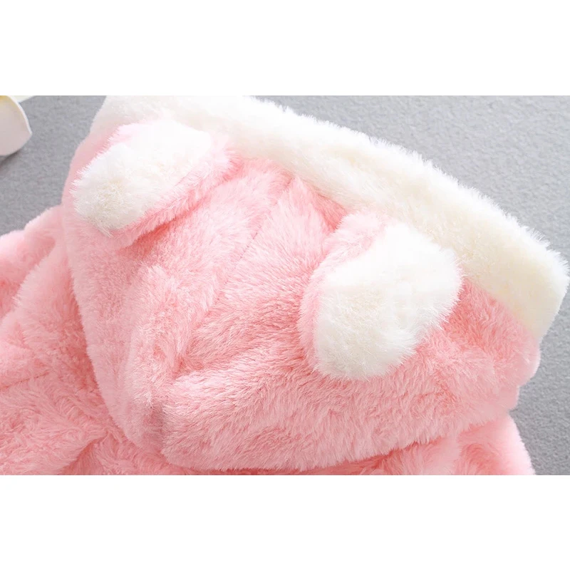Куртка для маленьких девочек осенне-зимняя плюшевая накидка с кроличьими ушами
