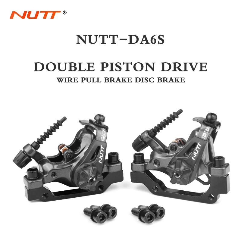 

NUTT DA6S Mountain Bicycle Disc Brake Dual Piston Drive Caliper with 160mm Rotor MTB Bikes Scooter E-Bike Brakes Pull Line