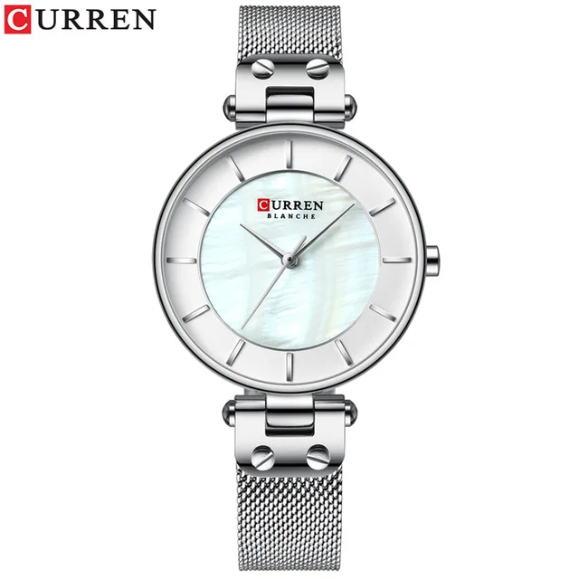 silver white Relogio Feminino CURREN часы женские роскошные Брендовые женские кварцевые наручные часы кожаные водонепроницаемые часы Reloj Mujer Часы для девочек - Цвет: silver white