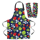 Фартук для кухни в виде клубники с красными зелеными листьями