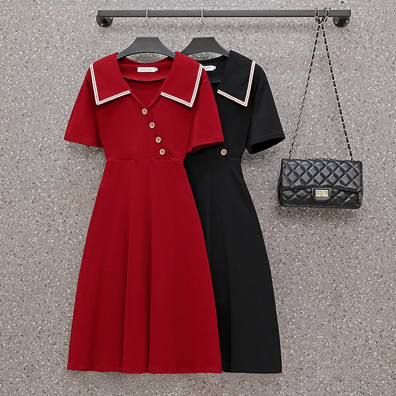 

Plus Size Women French Vintage Elegant Party Dress M-4XL High Waist V Neck Sexy Mini Dresses 2021 Summer Vestidos de Fiesta
