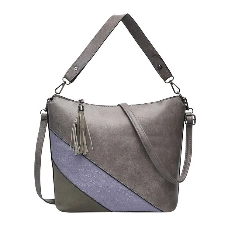 aliwood Serpentine Leather Women Bags Shoulder Bags Tassel Patchwork Female Crossbody Bags Casual Fringed Women's Handbag Bolsos