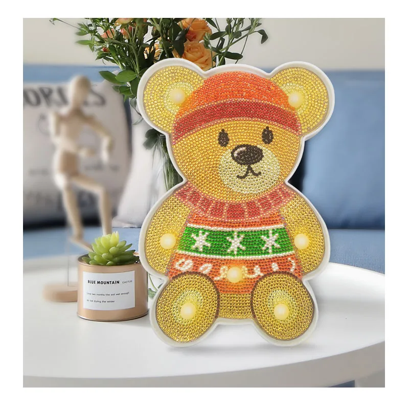 Милый медведь светодиодный светильник для DIY алмазная живопись инструменты