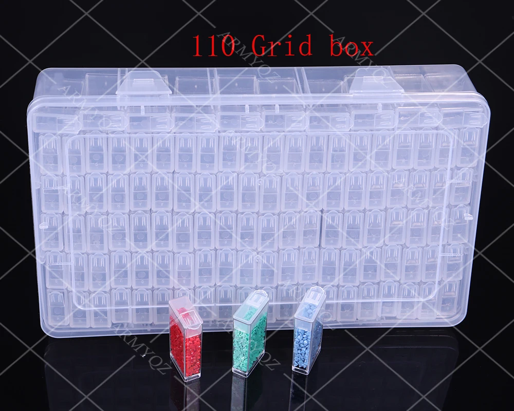 

28/110 pcs Diamond Painting Tools Accessories Beads Container Rhinestone Diamond Embroidery Stone Storage Convenience Box