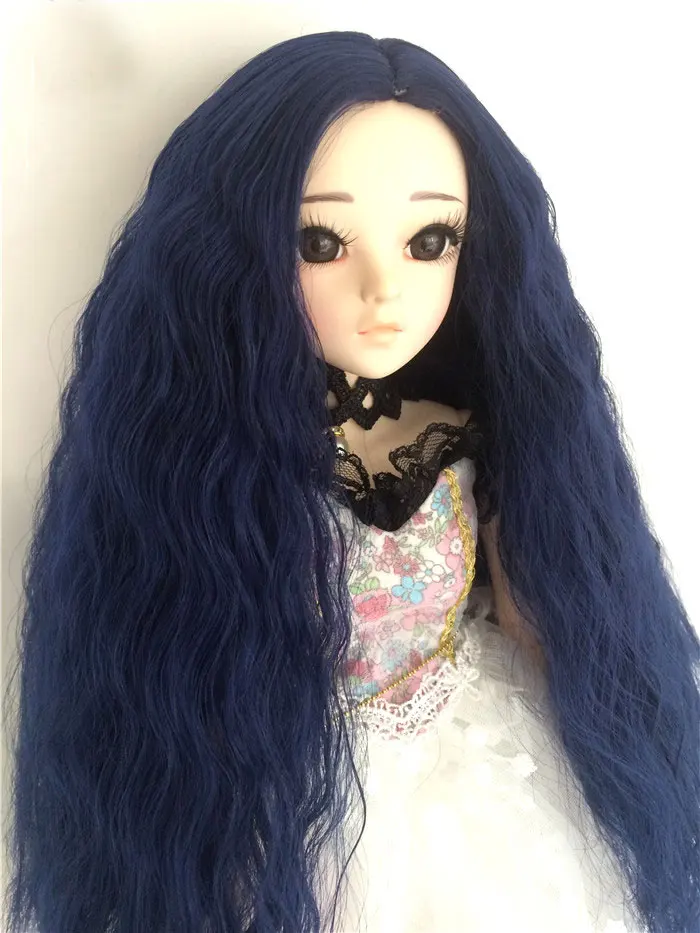 10 only wig 1/3 1/4 1/6 1/8 bjd jd кукольный парик синего и розового цвета с длинными волосами часть лапша быстрого приготовления рулон кукла curl парик аксессуары для куклы - Цвет: 10 only wig
