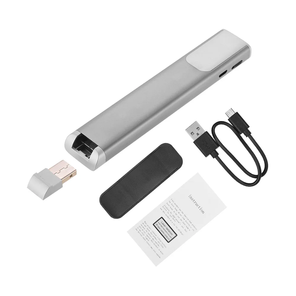 Перезаряжаемая PPT кликер флип ручка зеленая указка с USB Приемником кабель 70