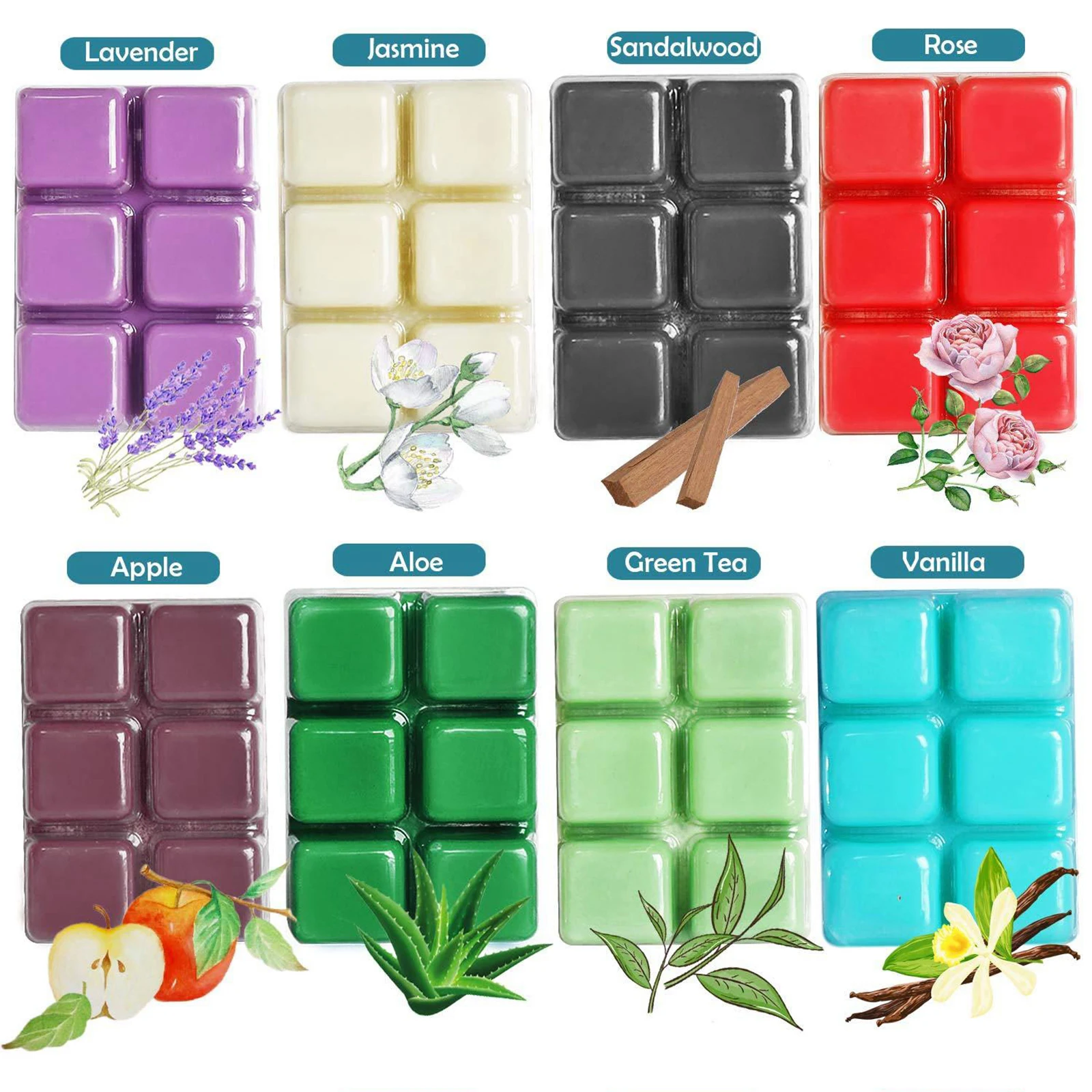 2.5oz Scented Wax Melts Soy Wax Cubes for DIY Handmade Essential Oil/Fragrance Aromatherapy Candle Making Accessories