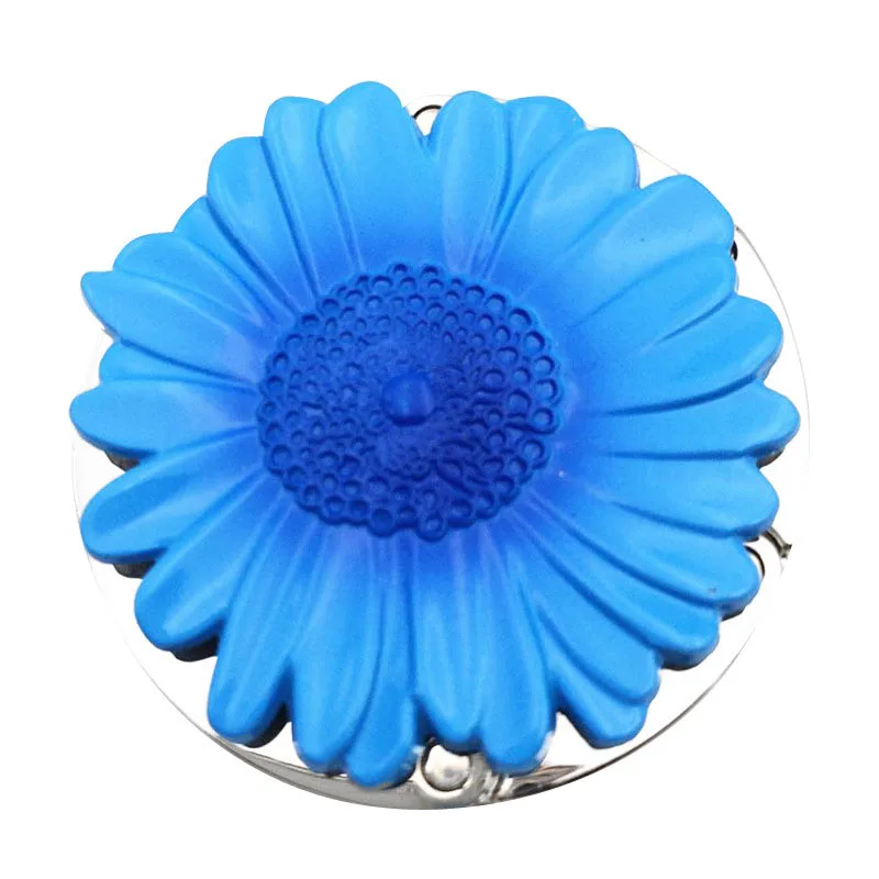 Blue Сумочка, крючок, кошелек с изображением подсолнухов, металлическая вешалка для стола, портативный крючок для сумки, модные настенные крючки-вешалки, 4 цвета - Цвет: Blue