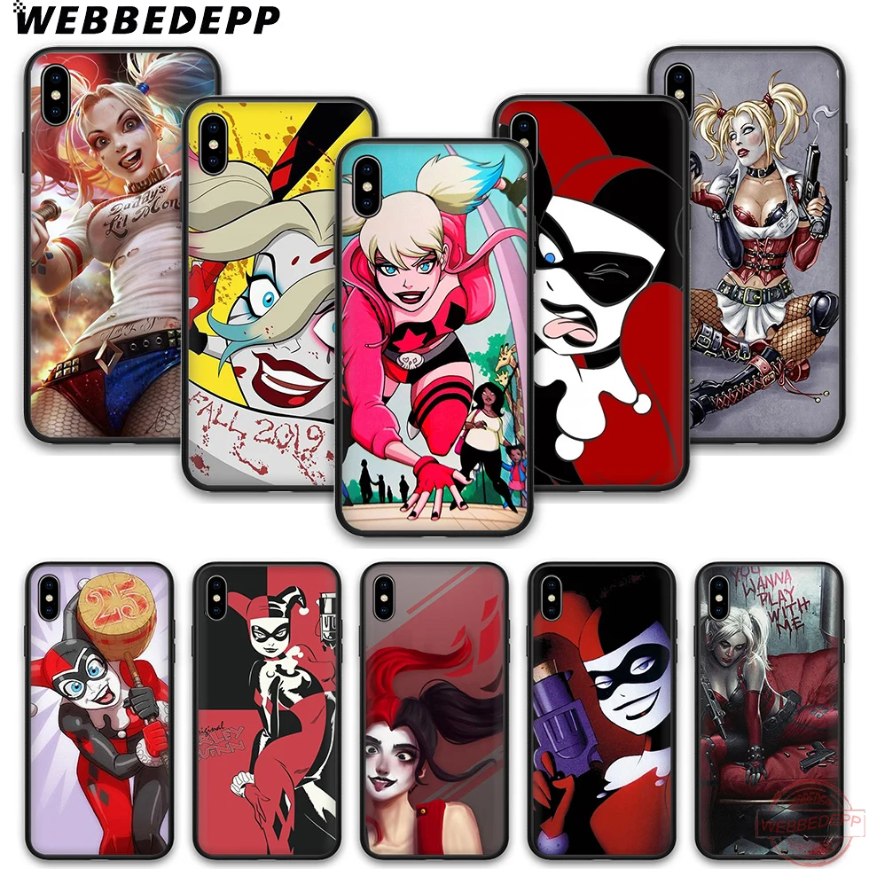 WEBBEDEPP Harley quinn анимированный Мягкий Силиконовый ТПУ чехол для телефона iPhone 5 6 7 8 Plus X