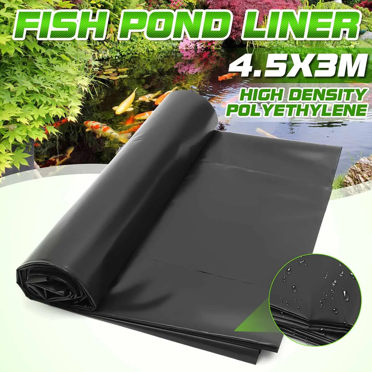 

4,5x3m Fish Pond материал для подкладки домашний садовый бассейн мембрана усиленная HDPE тяжелый Ландшафтный бассейн пруд водонепроницаемый матери...