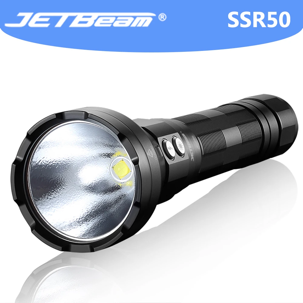 Jetbeam SSR50 High Power Rechargeable Led Flashlight 3650 Lumens Self-defense Outdoor Flashlight Powerful Power Bank  Function