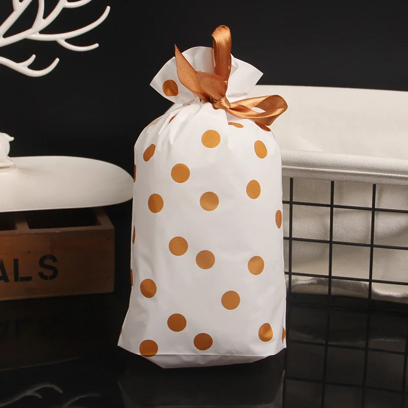

50pcs /lot Christmas Drawstring Drawstring Bag Stripe Ribbon Cute Cookie Holiday Gift Bag Wishes Bag New Year Bag