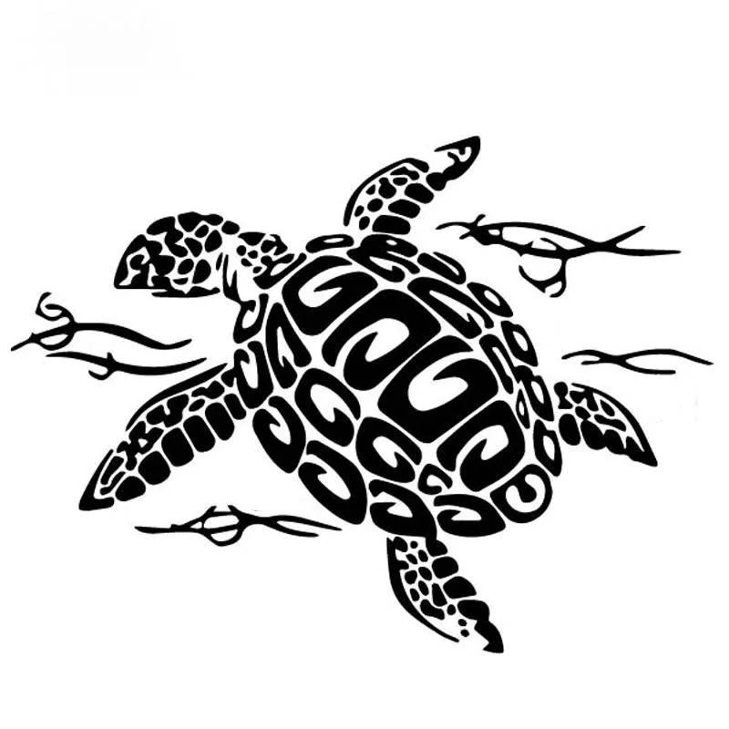 

17.1CMX12.6CM Tortoise Swimming Originality Vinyl Decal Decorate Car Door Accessories Car Stickers Black/Silver