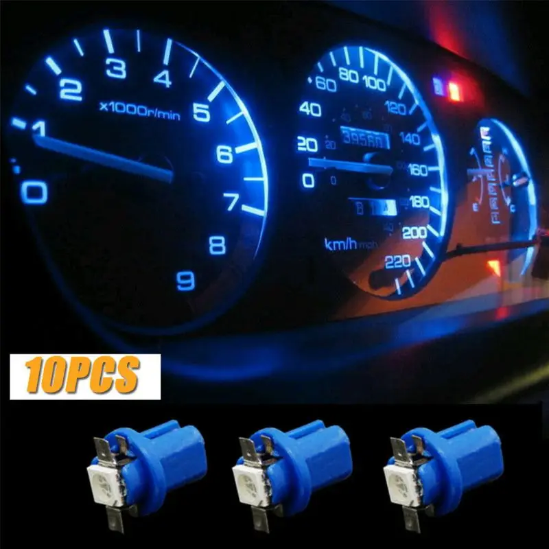

LED Car Instrument Panel Wide Light Auto Gauge Speed Dash Bulb Dashboard Wedge Interieur Lamp B8.5 5050 1SMD Automobile 10 Pcs