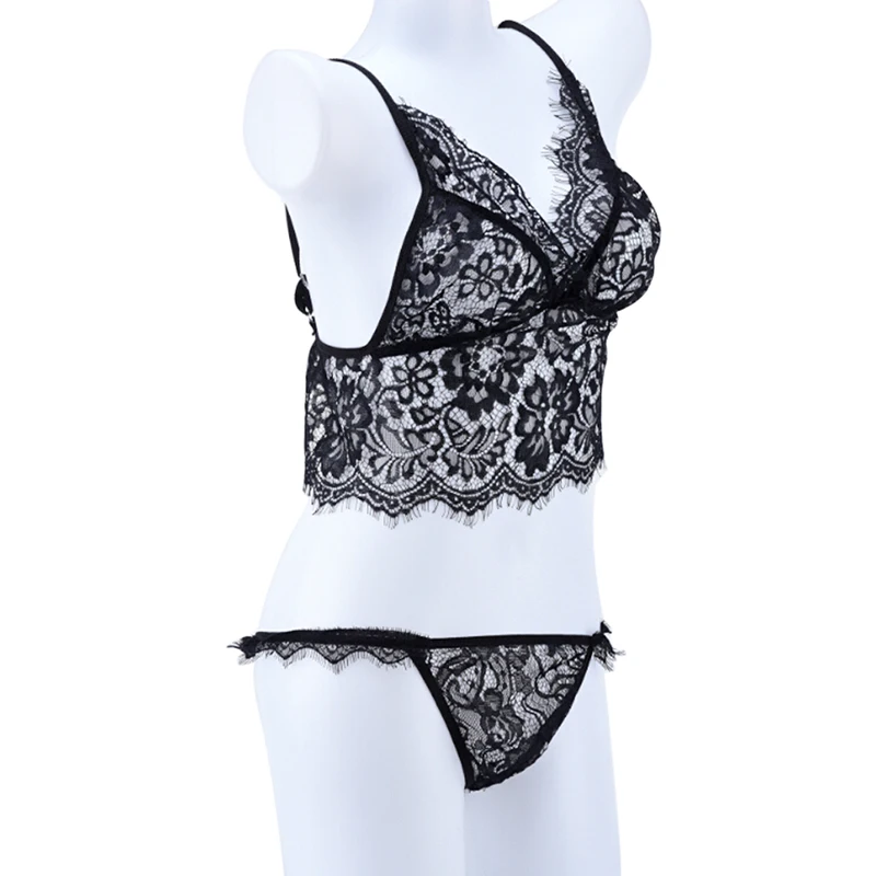 Women Sexy Lingerie Lace Flowers Spaghetti Strap Push Up Top Bra Muslin Seamless Wire Free Casual Present for Girlfriend Summer | Женская