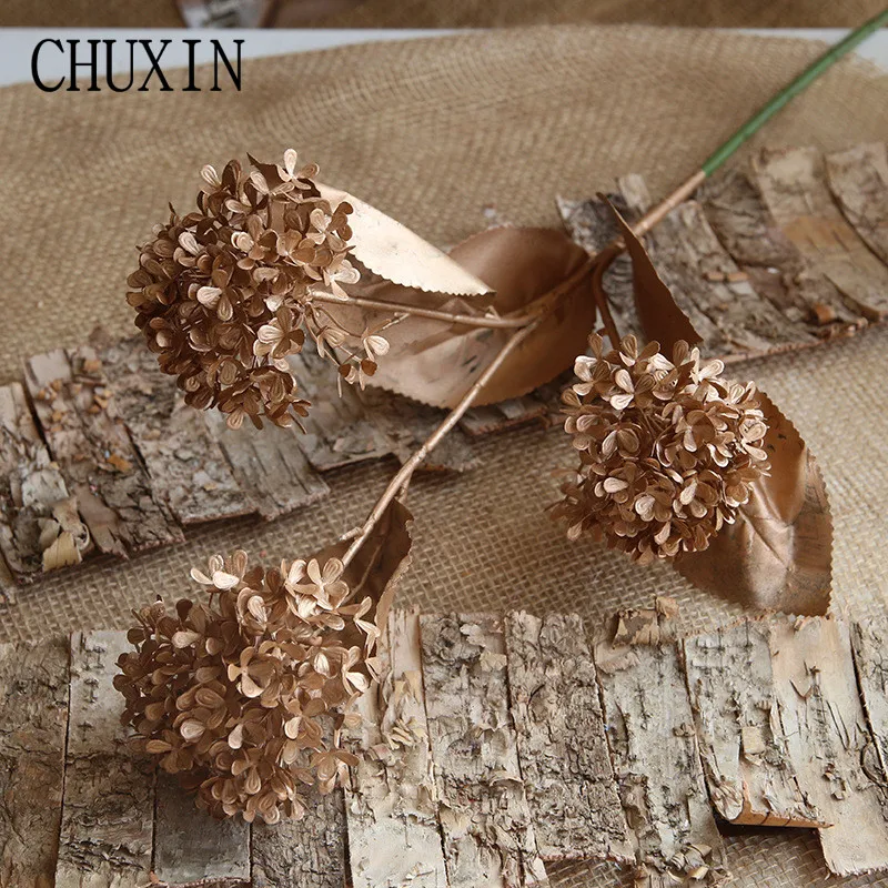 70 см искусственная одна ветка 3 головы пластиковая Гортензия Свадебный цветок