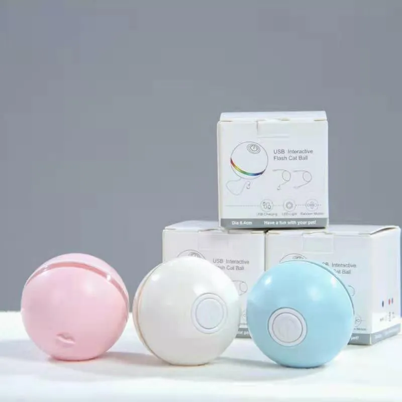 Электрический шарик для домашних животных цветной светодиодный вращающийся
