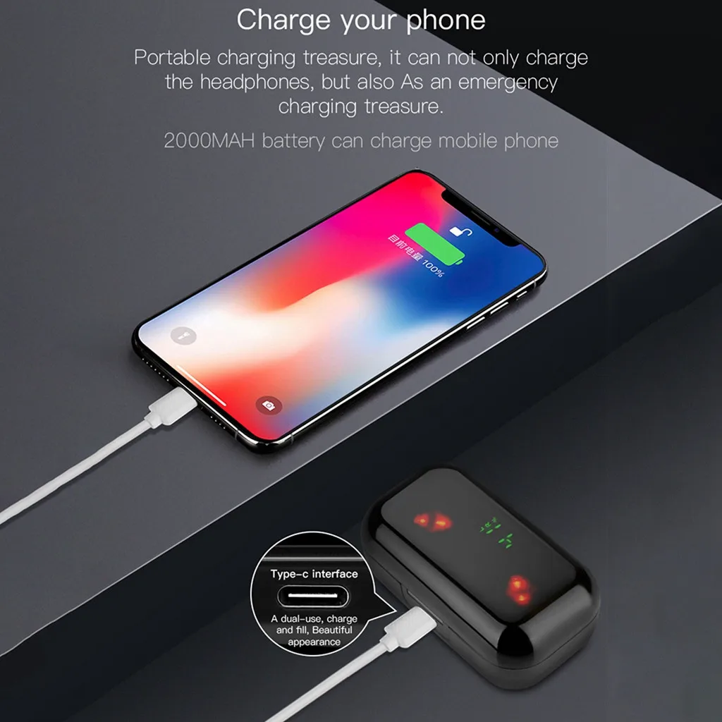 Twins Bluetooth 5 Wireless earphone True HiFi Mini Earbuds Headset Sports Stereo In-ear Earphone Auriculares#G1 | Электроника