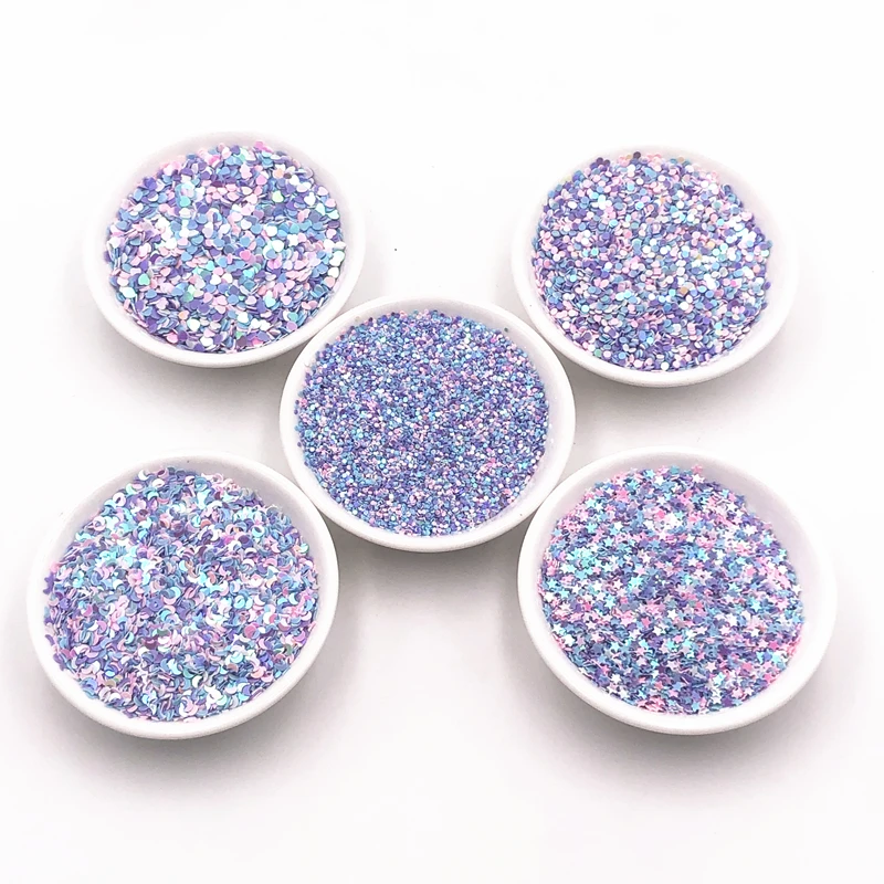 

10g/Bag Mix Blue Pink Purple 1-3mm Star Heart Moon Dot Sequins DIY 3D Nail Art Paillettes Wedding Sewing Lentejuelas Accessories