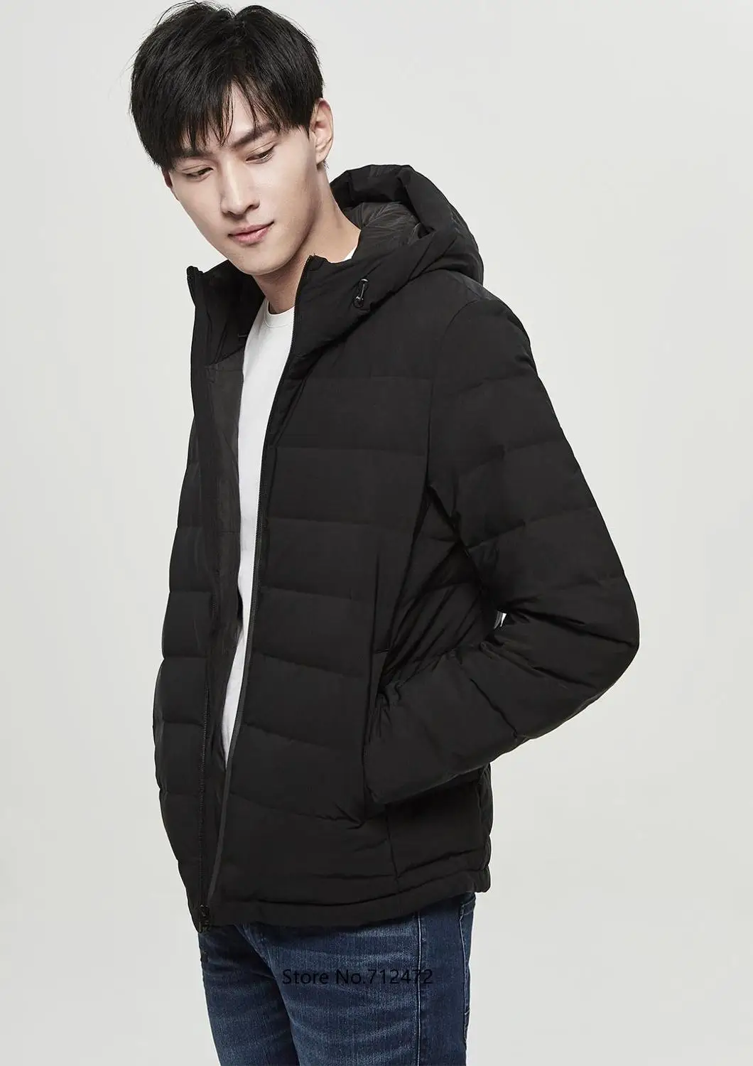 Youpin зимняя теплая куртка на гусином пуху с умным контролем температуры 90% серый