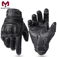 full finger motorcycle touch screen gloves men breathable motocross cycling protective gear moto riding genuine leather glove