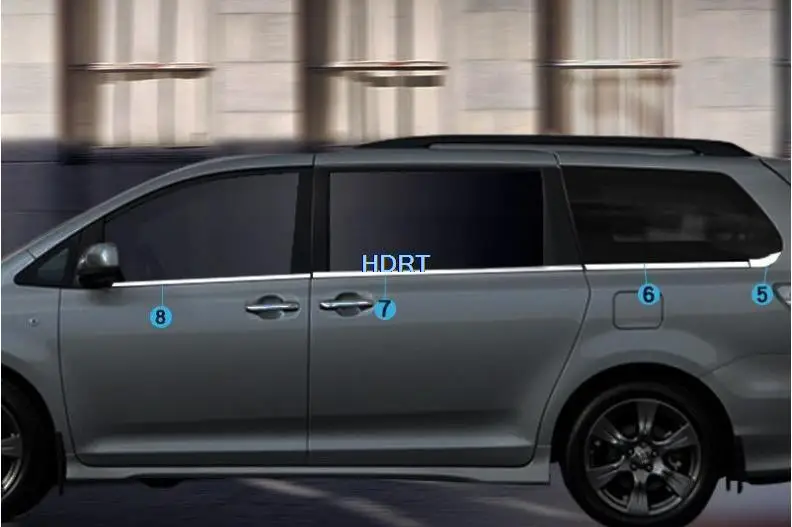 Фото Стеклянный колпачок из нержавеющей стали для Toyota Sienna 2013, 2014, 2015, 2016, 2018, 2019 №3