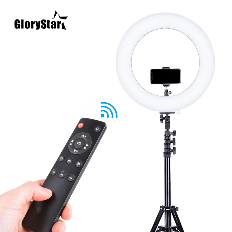 18 inch Dimmable photography ring light 480pcs led beads 60w ringlight lamp makeup tripod batteries rechargeable battery | Электроника