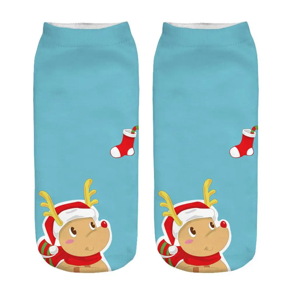 Рождественский подарок женские короткие смешные носки Meias Праздничные