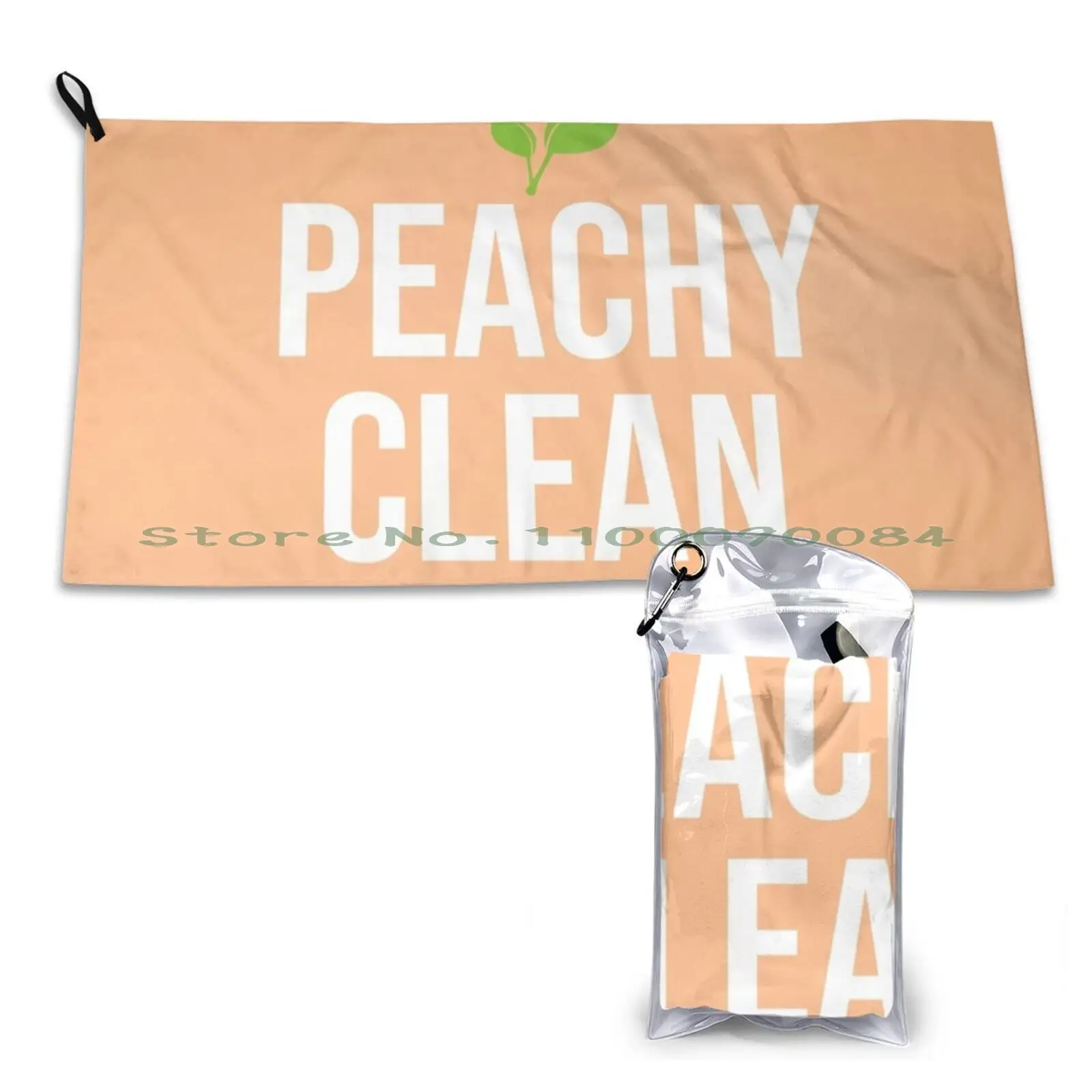 Peachy Clean Quick Dry Towel Gym Sports Bath Portable Peachy Clean Bathmat Boho Quirky Shower Bathtub Funny Quote Punny Vsco