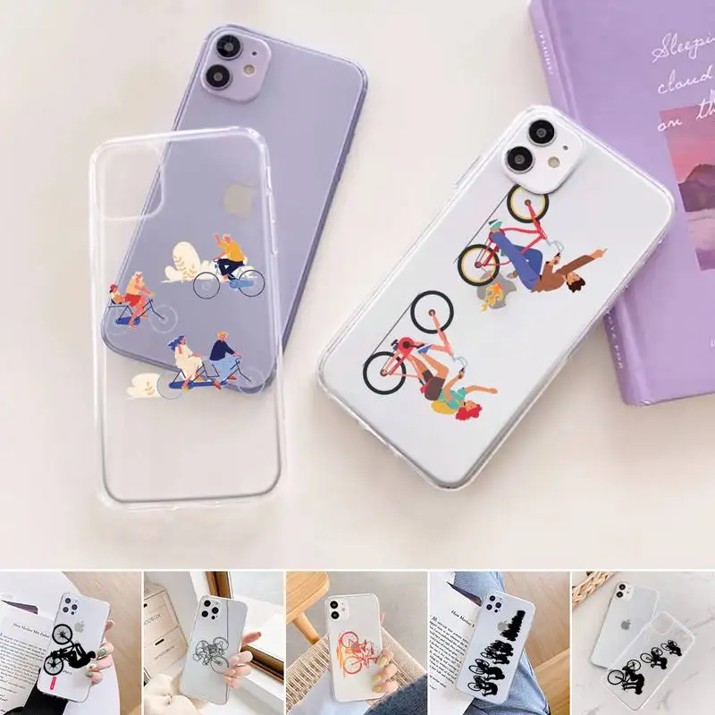 

Bicycle Bike Sport Phone Case For iphone 12 11 mini x xs xr pro max 8 7 6s 6 5 5s 5c se plus Transparent soft