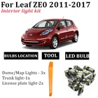 Комплект купольсветильник ников для Nissan Leaf ZE0 2011-2017, 6 шт., без ошибок, светодиодная лампа внутреннего освещения, карта, крыша, аксессуары для стайлинга автомобильных фар
