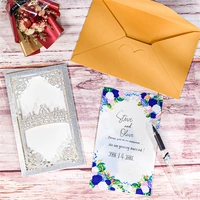 bundle 3d hollow laser cut wedding invitations cards with envelopes clinquant printable paper for wedding bridal shower