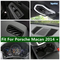carbon fiber look interior accessories fit for porsche macan 2014 2020 dashboard speedometer decoration air ac vent cover trim