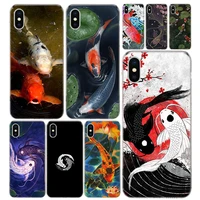 koi carp fish phone case cover for iphone 13 11 pro 12 mini 7 8 6 6s plus xr x xs max se 5 5s art customized coque cover