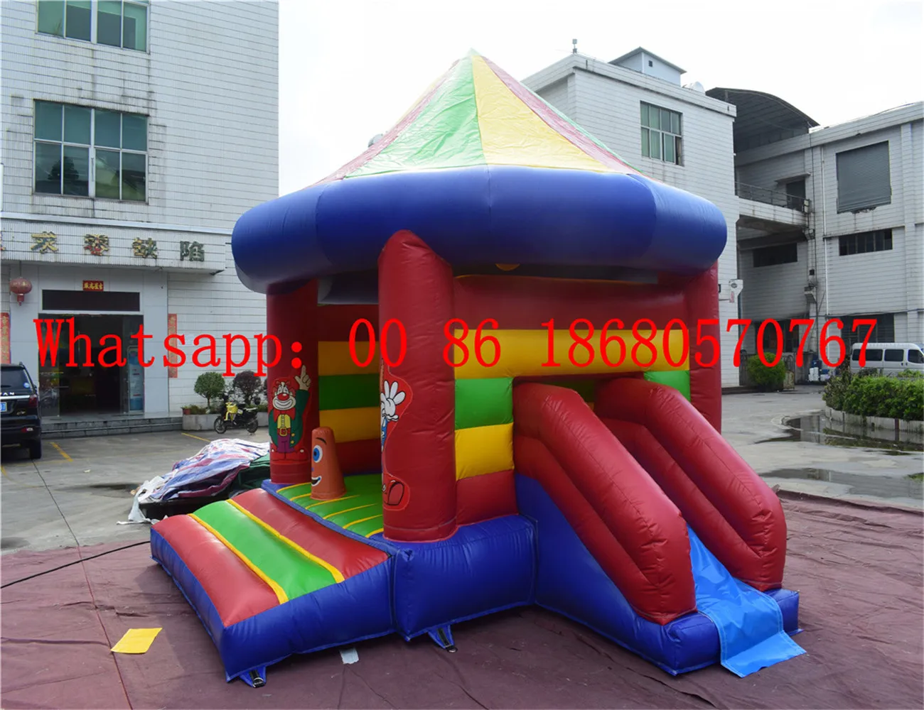 Надувная мультяшная тематическая горка клоуна надувная сухая для хит