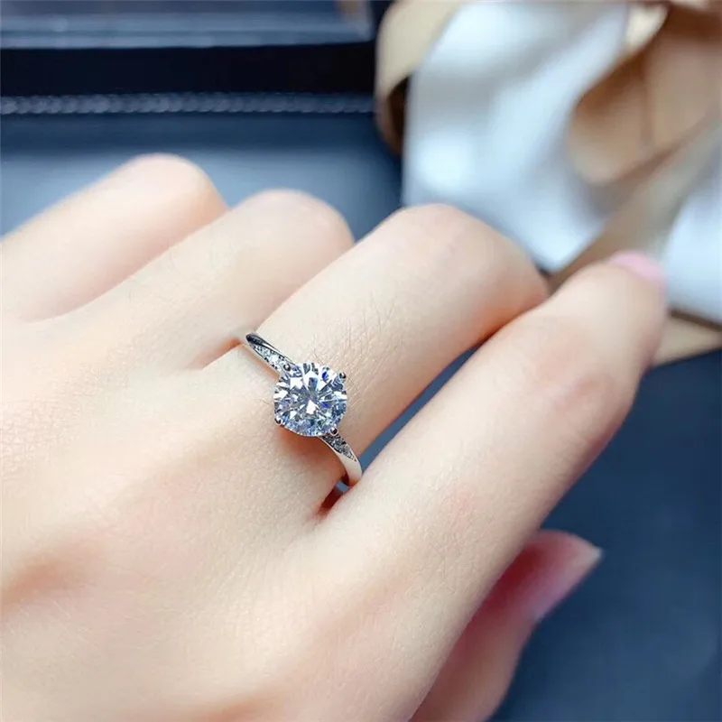 Moissanite кольцо 1CT VVS Lab бриллиантовое роскошное ювелирное изделие для женщин