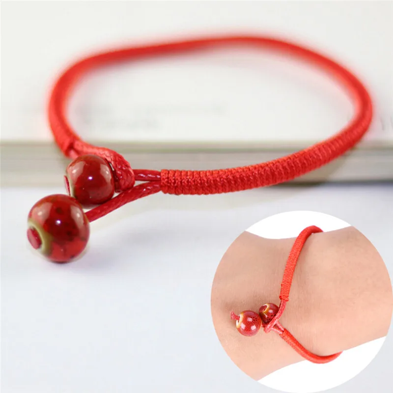 1 шт. счастливые браслеты из бисера красная веревка керамические плетеные