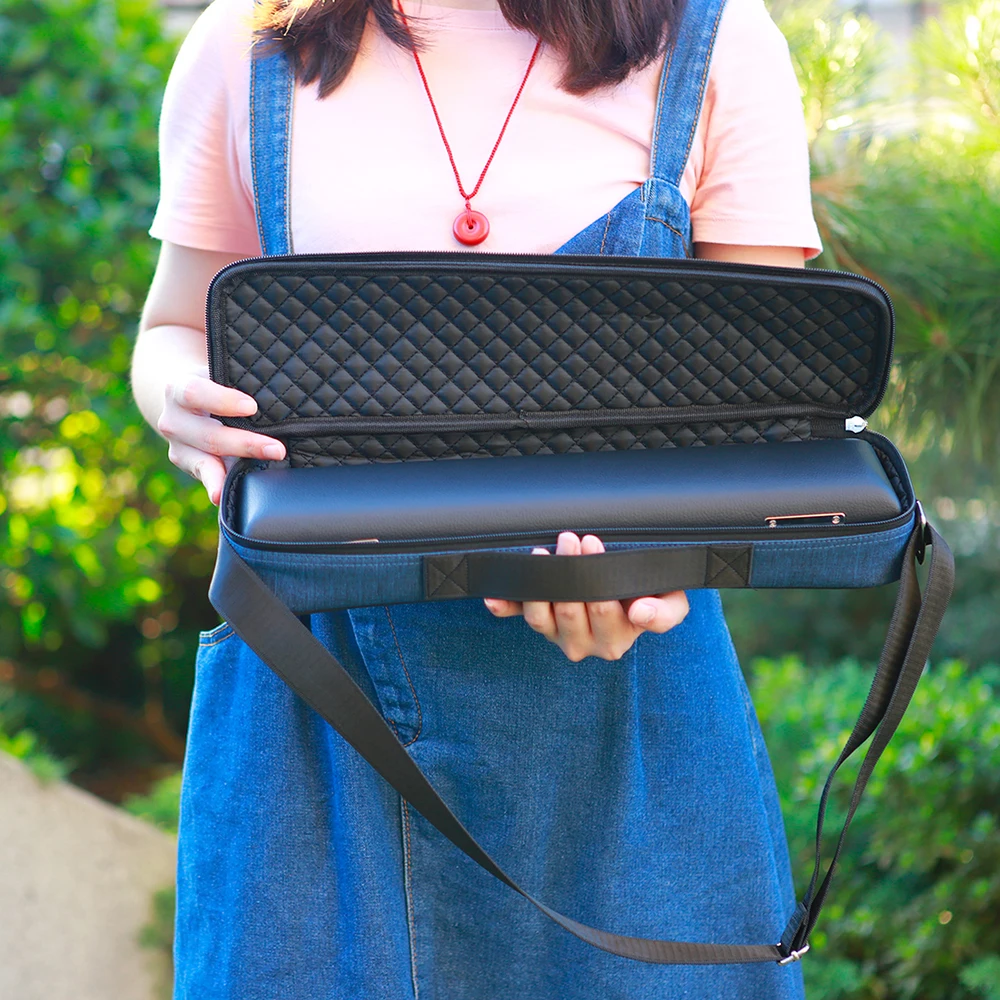 

Portable 16 & 17 Holes Flute Leather Box+Oxford Cloth Bag Soft Case Woodwind Instrument Accessories With Padded Musical Gifts