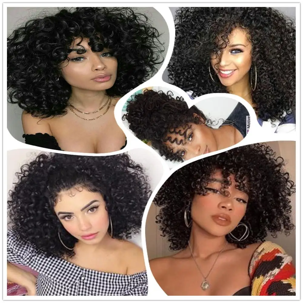 Человеческие волосы на ощупь афро Надувные вьющиеся Пряди 5 240 г Фунми