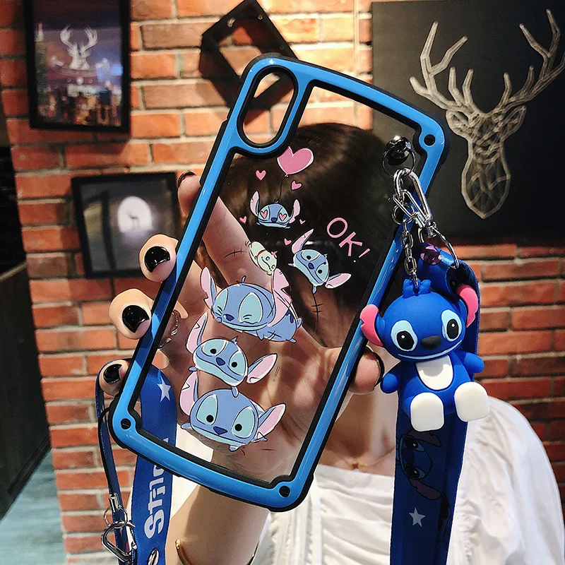 Для iphone XS max XR X Stitch акриловый прозрачный чехол для телефона 8plus 7plus 6SP 7 8 6 6S милый