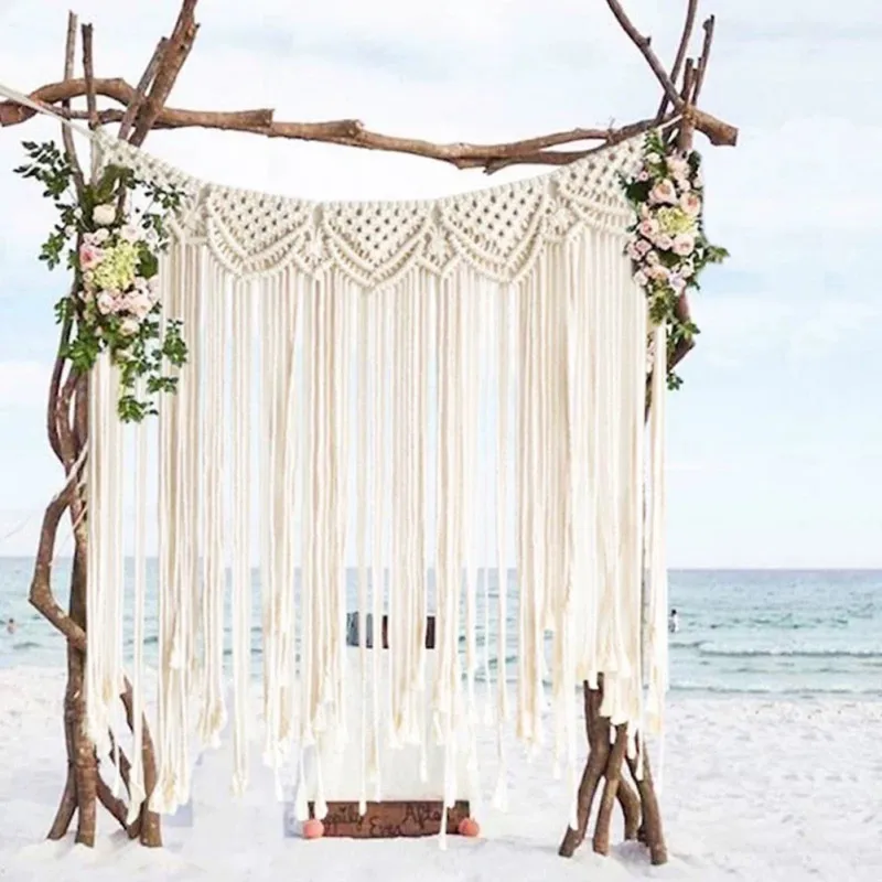 

Pendant Macrame Wall Hanging Art Tapestry Bohemian Crafts Decoration Hand-woven Gorgeous Tapestry For Home Bedroom Blanket