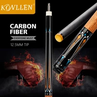 konllen billiard pool cue stick carbon fiber 12 5mm tip 3811 joint pin professional taper leather grip professional cue stick
