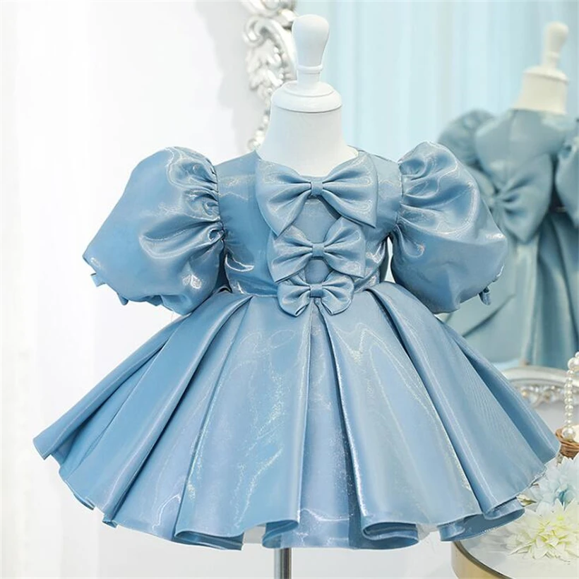 

High Quality Teenager Girls Vestidos Big Bow Baby Girls Dress For Party Birthday Wedding Tulle Princess Little Kids Baptism Gown