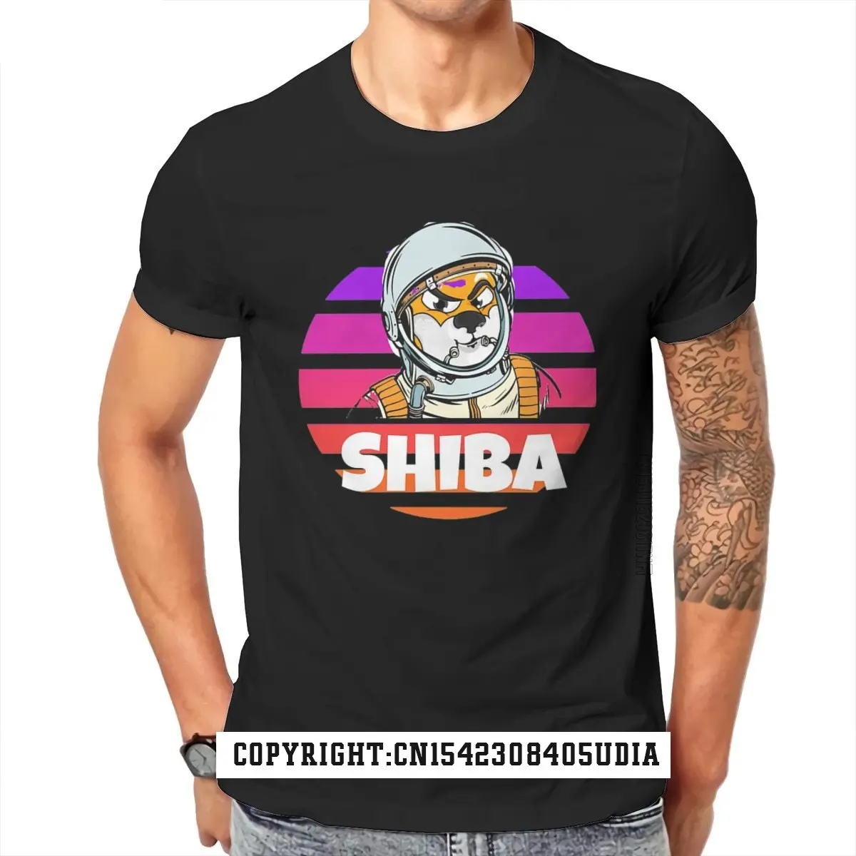 Retro Sunset Special Tshirt Shib Shiba Inu Crypto Cryptocurrency Coin  T Shirt Leisure Tops T Shirt Rife Men Tshirts