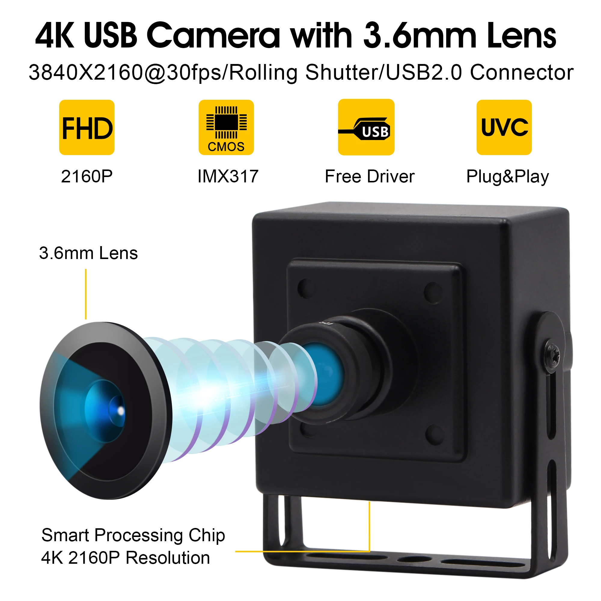 USB камера ELP 4K Sony IMX317 с датчиком MJPEG UVC бесплатным драйвером для Android Linux Windows