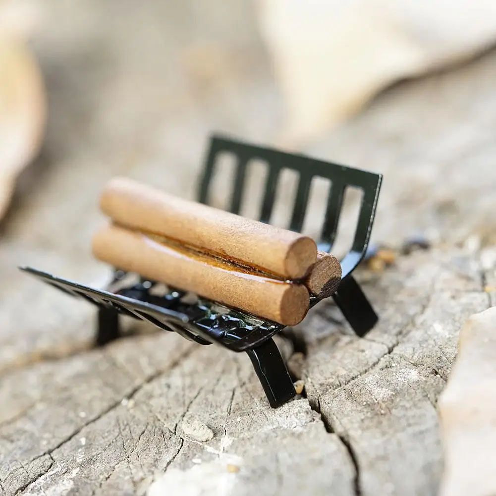 

1:12 Doll House Accessories Metal Firewood Rack Simulation Firewood Rack Model For Fireplace Model Doll House Accessories