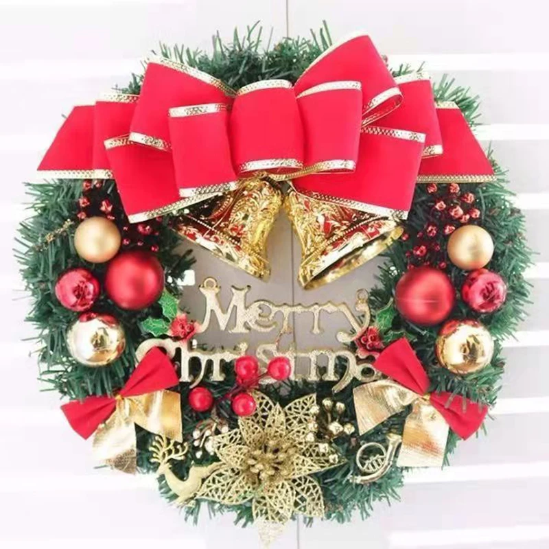 

Christmas Wreath Simulation Wreath Door Hanging Flowers Christmas Decorations 30cm Window Props Background Christmas Decoration