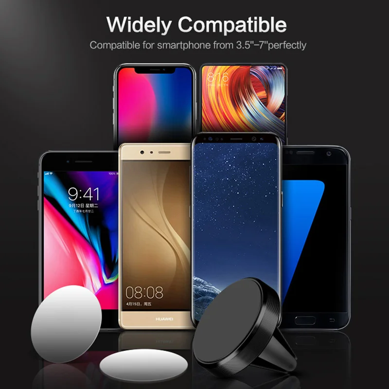 Round Magnetic Phone Holder in Car Stand Magnet Cellphone Bracket Car Magnetic Holder for Phone for iPhone  Pro Max Samsung